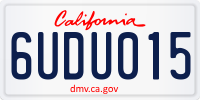 CA license plate 6UDU015