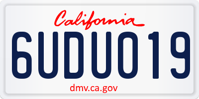 CA license plate 6UDU019