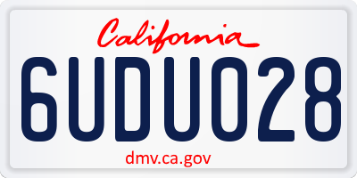 CA license plate 6UDU028