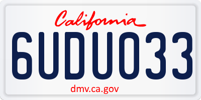 CA license plate 6UDU033