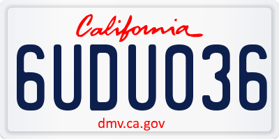 CA license plate 6UDU036