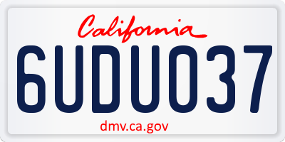 CA license plate 6UDU037