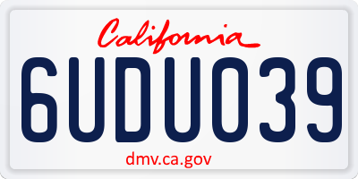 CA license plate 6UDU039