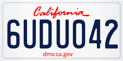 CA license plate 6UDU042