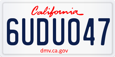 CA license plate 6UDU047