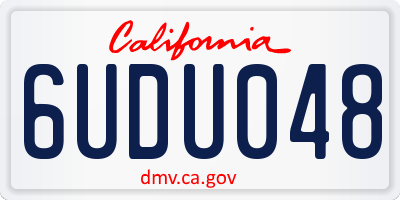 CA license plate 6UDU048