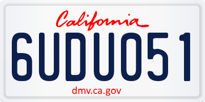 CA license plate 6UDU051
