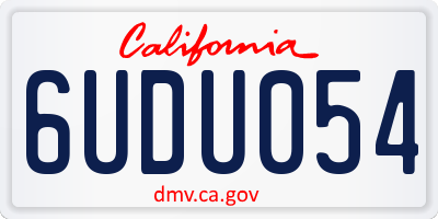 CA license plate 6UDU054