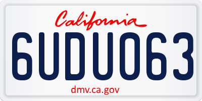 CA license plate 6UDU063