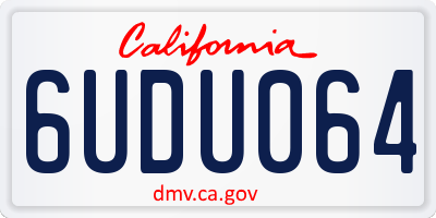 CA license plate 6UDU064