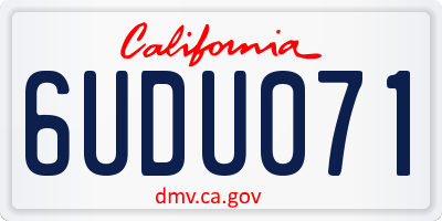 CA license plate 6UDU071