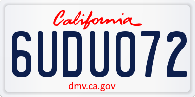 CA license plate 6UDU072