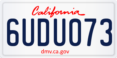 CA license plate 6UDU073