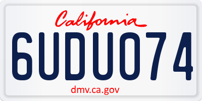 CA license plate 6UDU074