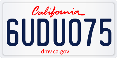 CA license plate 6UDU075