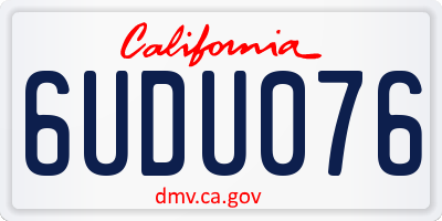 CA license plate 6UDU076