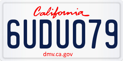 CA license plate 6UDU079