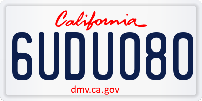 CA license plate 6UDU080