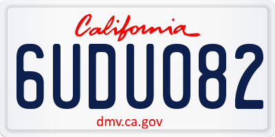CA license plate 6UDU082