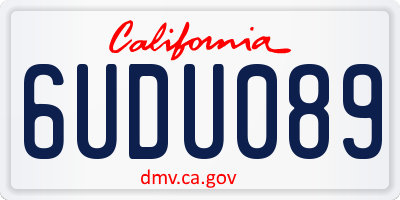 CA license plate 6UDU089