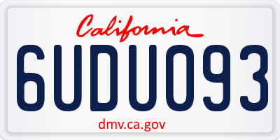 CA license plate 6UDU093