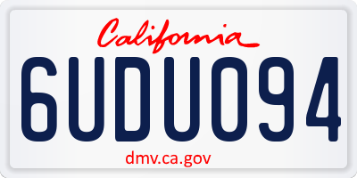 CA license plate 6UDU094