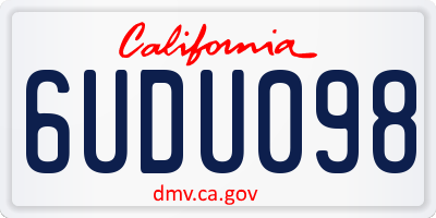 CA license plate 6UDU098