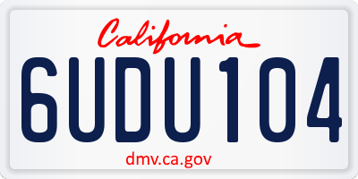 CA license plate 6UDU104