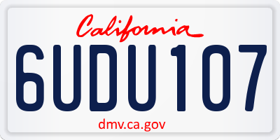 CA license plate 6UDU107