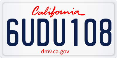 CA license plate 6UDU108