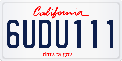 CA license plate 6UDU111