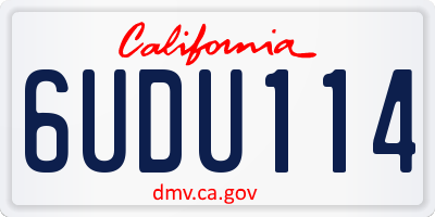 CA license plate 6UDU114