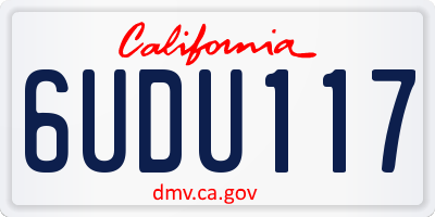 CA license plate 6UDU117