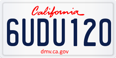 CA license plate 6UDU120