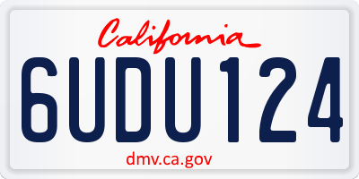 CA license plate 6UDU124