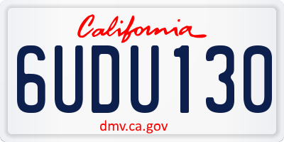 CA license plate 6UDU130