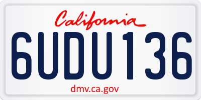 CA license plate 6UDU136