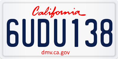 CA license plate 6UDU138