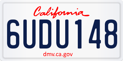 CA license plate 6UDU148