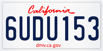 CA license plate 6UDU153