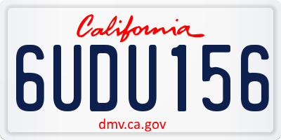 CA license plate 6UDU156
