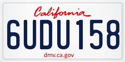 CA license plate 6UDU158
