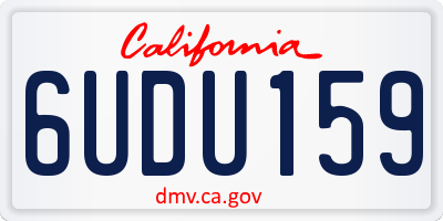 CA license plate 6UDU159
