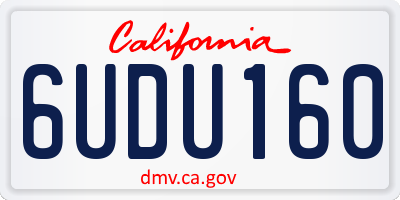 CA license plate 6UDU160