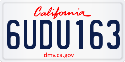 CA license plate 6UDU163