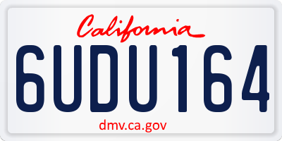 CA license plate 6UDU164