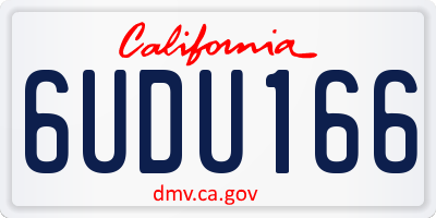 CA license plate 6UDU166