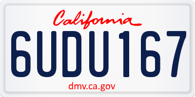 CA license plate 6UDU167