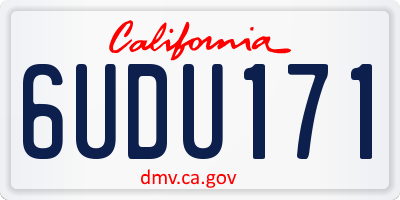 CA license plate 6UDU171