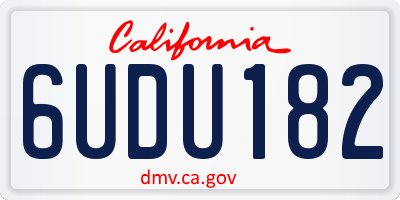 CA license plate 6UDU182